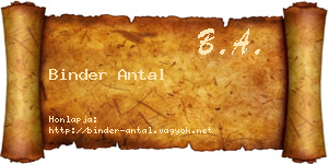 Binder Antal névjegykártya